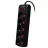 Prelungitor cu protectie SVEN SF-05PL, BLACK, 5 Sockets,  1.8m, individual switches, flame-retardant