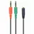 Cablu audio Cablexpert CCA-418 3.5 mm 4-pin socket to 2 x 3.5 mm stereo plug adapter cable,  black -