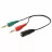 Cablu audio Cablexpert CCA-418 3.5 mm 4-pin socket to 2 x 3.5 mm stereo plug adapter cable,  black -