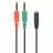 Cablu audio Cablexpert CCA-418 3.5 mm 4-pin socket to 2 x 3.5 mm stereo plug adapter cable,  black -