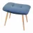 Taburet DP TRIO~BLUE, Metal,  Placaj,  Spuma poliuretanica,  Stofa,  Albastru, 44 x 52 x 35