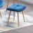Taburet DP TRIO~BLUE, Metal,  Placaj,  Spuma poliuretanica,  Stofa,  Albastru, 44 x 52 x 35