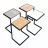Masa de calculator DP NOTEBOOK, Metal,  PAL melaminat,  Stejar laptos,  Negru, 60 x 50 x 40
