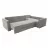 Canapea de colt Artvent MODEL V, Stofa,  PAL,  Gri, 270 x 180 x 63