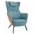 Fotoliu DP VERBA H-5202, Piele eco,  Albastru deschis,, 86x89x112