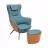 Fotoliu DP VERBA H-5202, Piele eco,  Albastru deschis,, 86x89x112