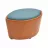 Scaun DP TABURET VERBA, Taburet,  Lemn,  Piele eco,  Cafeniu,  albastru, 60 x 40 x 36