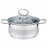 Cratita cu capac Maestro MR-3508-22, 3.8 l,  22 сm,  Inox,  Inox