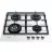 Plita incorporabila cu gaz Whirlpool GOFL 629/WH, 4 arzatoare, Arzator Wok, Sticla calita, Aprindere electrica, Alb, Negru
