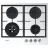Plita incorporabila cu gaz Whirlpool GOFL 629/WH, 4 arzatoare, Arzator Wok, Sticla calita, Aprindere electrica, Alb, Negru