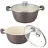 Cratita cu capac Maestro MR-4220, 3.2 l,  20 cm,  Aluminiu,  Bej