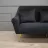Canapea DP GLORIOSA(3 LOCURI)~MS01-84+GOLD LEG, Metal,  Stofa,  Negru,, 200 x 95 x 60