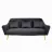 Canapea DP GLORIOSA(3 LOCURI)~MS01-84+GOLD LEG, Metal,  Stofa,  Negru,, 200 x 95 x 60