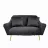 Canapea DP GLORIOSA(2 LOCURI)~MS01-84+GOLD LEG, Metal,  Stofa,  Negru,, 150 x 76 x 60