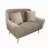 Canapea DP GLORIOSA(2 LOCURI)~MS01-36+GOLD LEG, Metal,  Stofa,  Maro,, 150 x 76 x 60
