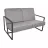 Canapea DP CANAPEA MILTON, Metal, Placaj, Spuma poliuretanica, Catifea, Stofa, Gri inchis, 125 х 80 х 80
