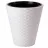 Ghiveci pentru flori Form Plastic RATTANA D30 CM, H32,5 CM, V14,1 L, V5,5 L, ALB