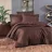 Lenjerie de pat Cottony SLPSL SATIN STRIPE DARK BROWN, 2 persoane Euro, Satin de Lux, Maro inchis
