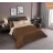 Lenjerie de pat Cottony SLPSL SATIN UNITON BROWN/IVORY, 2 persoane Euro, Satin de Lux, Maro, Ivory