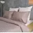 Lenjerie de pat Cottony SLPSL STRIPE SATIN LIGHT BROWN, 2 persoane Euro, Satin de Lux, Maro deschis