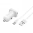Aвтомобильное зарядное устройство Borofone Car Charger with Micro-USB BZ12A Lasting, White