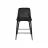 Scaun de bar DP CLASIC SMALL~BLACK+BLACK LEGS, Catifea, Negru