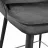 Scaun de bar DP CLASIC SMALL~BLACK+BLACK LEGS, Catifea, Negru