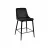 Scaun de bar DP CLASIC SMALL~BLACK+BLACK LEGS, Catifea, Negru