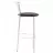 Scaun de bar DP MARCO HOKER CHROME V-4, Piele Ecologică, Negru