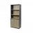 Dulap ANDRA VITRINA MAPE BIROU 800X450X1900, PAL, Gri, Lemn