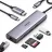 Docking station UGREEN HUB 7in1 Type-C 3.0 to HDMI 4K 60Hz + 2*USB-A 3.0 + RJ45 1Gbps + SD/TF + Type-C 3.0 PD Converter 95W CM512, Grey
