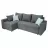Canapea de colt MLAND PRZEMEK IV FANCY 20 RAIN 30 SORO 93 240X138X89, 120KG, Gri