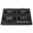 Plita incorporabila cu gaz Whirlpool GOR 625/NB1, 4 arzatoare, Arzator Wok, Sticla calita, Negru