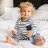 Pieptene BabyOno 0570/03 SI PERIE P/U PARUL COPIILOR ALB BO