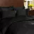 Lenjerie de pat REMAX CUVERTURĂ DE PLAPUMĂ, CEARCEAF + 2 FEȚE DE PERNĂ, 1 Persoana, Straip satin, Negru