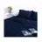 Lenjerie de pat REMAX PLAPUMĂ, CEARCEAF + 2 FEȚE DE PERNĂ, 2 Persoane Euro, Satin, Albastru