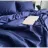Lenjerie de pat REMAX EURO 1, 2 persoane Euro, Straip satin, Albastru