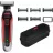 Masina de tuns Rowenta TN604MF0, 6 trepte de taiere, 5 piepteni, Inox cu invelis din titan, Argintiu, Rosu