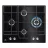 Plita incorporabila cu gaz ELECTROLUX KGG6456K, 4 arzatoare, Arzator Wok, Sticla calita, Negru