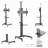 Настенное крепление GEMBIRD Height adjustable TV floor stand with caster wheels, 37" - 70", Gembird "TVS-70T-02", max. 70 kg, max. VESA 600 x 400, Tilt range: +5 ° ~ -12 °, Height adjustable shelf for equipment/camera, Dimensions: 772 x 648 x 2157 mm, Steel, Cable management, B