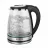 Ceainic electric Brock KETTLE WK 2406, GLASS BLACK WITH LED LIGHT, 1500W, 1,8L, CONCEALED HEATING ELEMENT, 360° SWIVEL BASE, AUTO SHUT-OFF AFTER BOILING