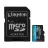 Card de memorie KINGSTON 256GB MICROSD CLASS10 A2 UHS-I U3 (V30)  CANVAS GO PLUS GEN 4 + SD ADAPTER, ULTIMATE, UP TO 200MB/S, IDEAL FOR ANDROID MOBILE DEVICES, ACTION CAMS, DRONES AND 4K VIDEO PRODUCTION SDCG4/256GB