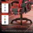 Fotoliu Gaming Lumi LumiVida Gaming Chair with Headrest & Lumbar Support LV-CH06-12-04, Black/Red, PVC Leather, Linkage Armrest, 320mm Nylon Plastic Base, 50mm Nylon Caster, 100mm Class 2 Gas Lift, Footrest, Weight Capacity 120 Kg