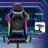 Fotoliu Gaming Lumi LumiVida Gaming Chair with Headrest & Lumbar Support & RGB Lights LV-CH06-30, Black, PVC Leather, 2D Armrest, Steel Frame, 350mm Nylon Plastic Base, Nylon Caster, 80mm Class 4 Gas Lift, Weight Capacity 150 Kg