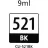 Cartus cerneala CANON CLI-521Bk Black, 9ml